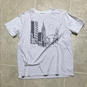Old Navy White Cityscape Tee